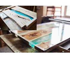 4,5 kg Resina epoxi 2K dos componentes Madera Cristal Transparente para laminar Resina de epoxy para mesa suelo Terra Acuario Formas Diseño UV Estable adhesivo