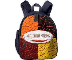Jardín De Infantes Bolsa para La Escuela,Mochila para Niños,Niños/Niñas Bolsa De Viaje,Mochila Chilli Pepper Patterns Mochila Ligera De Viaje Rosa,Mochila Escolar para Niños