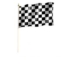 Bandera de carreras de coches, aprox. 30 x 45 cm con asta de unos 60 cm
