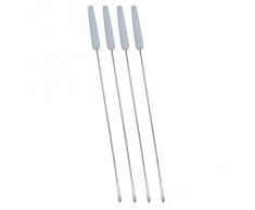 Metaltex 41 cm Acero Inoxidable Barbacoa Kebab Juego de brochetas para Barbacoa, Juego de 4, Plateado
