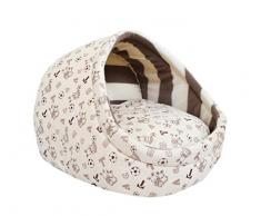 V-SOL Casa Caseta con Suave Cama para Mascota Perro Gato (S, C-blanco)