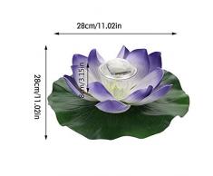 Fdit Lámpara Solar Resistente al Agua, LED, Cambio de Color, Flor de Loto, para Exterior, jardín, Piscina, Estanque, etc.