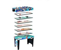 YUHT Mesa multijuegos Multi 12 en 1 Combo Juego de Mesas de Entretenimiento Mesa de 42 con Mesa de Billar Mesa de Ping Pong Fútbol Foosball Hockey de Mesa Ajedrez tejo Bolos for los niños