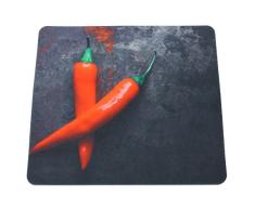 macosa Home außergewönhnliches 4 Espacio Juego y posavasos lavable. Diseño Chilli/Jardín Manteles Modern/especial mesa Set XXL para 4 personas/Espacio Juego y salvamanteles de plástico.