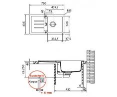 Franke Strata STG 614 – 78 Onyx granito fregadero Negro 72021401 mesa empotrable