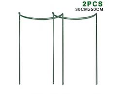 Reuvv 2 Piezas Jardín Frontera Soporte para Planta, Planta Flor Soporte Estacas Semi Circular Marco Metálico Profesional para el Jardín Arco Planta Soportes para Peonías, Hortensia - 30CMx50CM