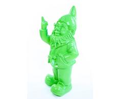 Enano de jardín, frecher - Figura de enanito de jardín Muestra corte de mangas Resina para Jardín y Casa, Verde - Aprox. 6 cm x 4 cm x 10 cm