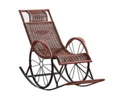 Yuany Sunlounger Rattan Outdoor Mecedora Tumbonas Tumbonas Sillón reclinable Tumbona reclinable Silla de jardín, marrón Máx. 150 kg