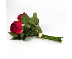 Ramo de rosas artificiales Mini-MOLLY con 8 rosas, rojo, 25 cm, Ø 15 cm - Ramillete sintético / Flores decorativas - artplants