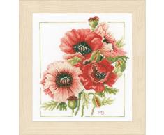 Lanarte Anemone Bouquet de Punto de Cruz Kit de Punto de, 100% algodÃ³n, Multicolor, 25Â x 1Â x 25Â cm