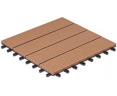 Gartenfreude Baldosas de Patio Marca 4600-1004-003 WPC Conjunto de 6 Aprox. 0,54 m2, 30 x 30 cm, Perfil Hueco, marón Claro
