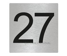 OFFORM l Numéro de puerta l acero inoxidable l "27" l 85x85 mm l Nr.48327