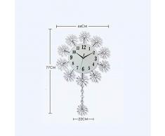 ZLL Reloj de Campana de Pared Reloj de Metal de 20 Pulgadas, Reloj de jardín Simple Moderno, Reloj de Cuarzo de oscilación Ultra silencioso -1 Batería de X AA (no incluida)