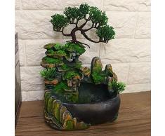 AUNMAS Fuente de Escritorio en Cascada, rocalla pequeña Zen Meditación Cascada Decoración de Escritorio