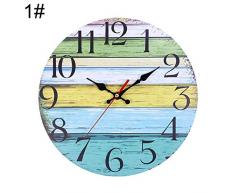 Mysracing Vintage Jardín Reloj de Pared Salón Hogar Decoración Reloj de Pared Barra Decoración Reloj 30Cm