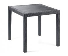 Ipae 8330121- Mesa resina ratán King antracita 80x80 cm