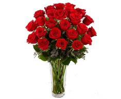 Ramo de 25 rosas rojas naturales. Añade tu dedicatoría durante el proceso de compra.