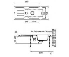 Franke Strata STG 651 – 86 Cashmere Gris Granito de 72021401 mesa para restos