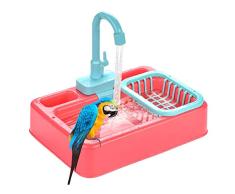 Bañera Para Pájaros, Comedero Para Pájaros Bañera Automática Para Loros Con Grifo Ducha Para Pájaros Alimentador Para Bañera De Baño Cuenco Para Loros Grifo Para Piscina Caja De Baño Para Pájaros