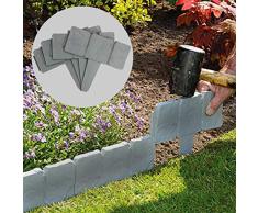 Energeti 20 UNIDS valla de piedra de imitación jardinería valla del piso valla de jardín plegable frontera jardín paisaje adoquín césped patio