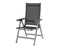 Kettler Basic Plus - Sillón plegable de aluminio, color plateado y antracita