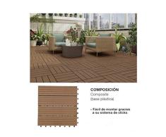 6 Unidades Baldosas Jardín para Terraza, Balcón, Suelo Exterior 30x30 cm 0.54m² Color Marrón