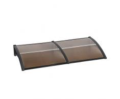Marquesina para Puertas Ventanas Toldo Refugio de Nieve, Porche Delantero, Sombra Exterior, Techo, Hecho en Cubierta de Placa de PC Sólida (100x300cm, Marrón)
