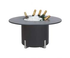 Mondum Kit Mediterráneo, 45RA: Jardinera Modular, 45h Patas Aluminio Plateadas y Mesa Redonda, Antracita