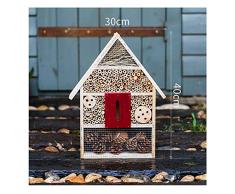 YUQQZ Casa para Insectos De JardíN PequeñA, Madera, MarróN, 40 X 30 X 8 Cm Caja De Madera para Insectos, Casa Nido para Abejas Y Mariquitas, Ideal para JardíN