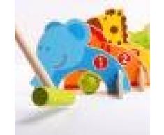 Juguetes de Diversión Jardín Conjunto Animales Puerta de Familia Bola Croquet Madera Niños