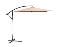 Parasol excéntrico de Aluminio Beige con ventilación para jardín de 270 cm Garden - LOLAhome