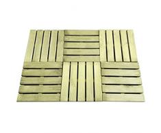 vidaXL 6x Baldosas de Porche 50x50 cm Madera Verde FSC Losas Loseta Baldosín