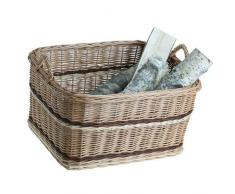 e-wicker24 Completa idener Chimenea – Cesta de Mimbre, Chimenea, naturfarbiger Sauce Cesta para leña, Cesta para leña con Asas, Juguete Buzón, Juguete Buzón, wӓschekorb