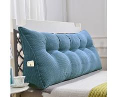 TW1000 Cuña Triangular,posicionamiento Cojín De Respaldo De Apoyo Suave Almohada De Lectura para Sofá Cama De Día Cubierta Lavable-Azul 90x50x20cm(35x20x8inch)