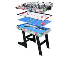 hj HLC® Mesa Multijuegos Plegable 4 en 1 Mesa de Billar,Ping Pong,Hockey y Futbolín (109 x 60,5 x 82 cm) Buen Regalo para Las Fiestas Juegos Entre Familia