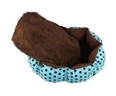 Malloom® grande suave perro perrito gato acariciar cachorro caliente felpa acogedor vellón cama casa cesta nido con estera almohadilla (azul ( blue))