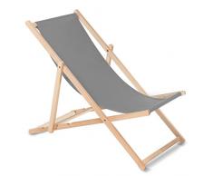 GreenBlue Tumbona Plegable en Madera de Haya sin reposabrazos en 10 Colores (Gris)