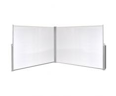 vidaXL Toldo Lateral Retráctil Acero y Tela 180x600cm Crema Biombo de Jardín