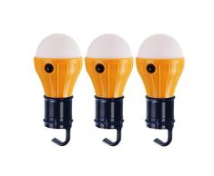 LIOOBO 3pcs LED luz de Camping, LED portátil Tienda Linterna Mochila Camping Senderismo Pesca luz de Emergencia con Pilas de la lámpara