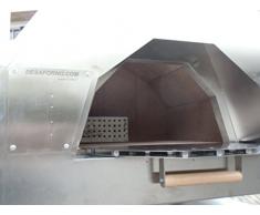 Horno de leña, con carroa de Acero Inoxidable 304