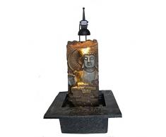 Zen Buda Luz fuente de pared SCF14 Interior oscuro marrón / negro 22 x 20 x 40 cm