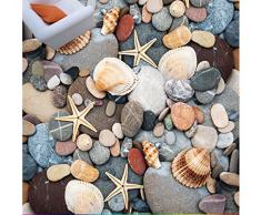 3D Papel Pintado Wallpapers Murales Piso Pegatinas Material Pvc Arte De Baño De Estrellas De Mar 3D Stereo Stone Empedrado ,120X80Cm Ayzr