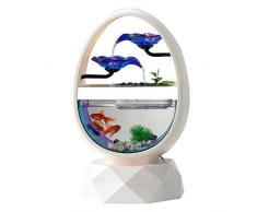 Fuentes de Interior Fuente de escritorio 2 capas del flujo de agua cascada de paisajes decoraciones caseras ganso huevo en forma de pez tanque de escritorio regalo de la novedad de la fuente Feng Shui