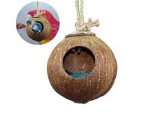 1 Pc Bird jerarquía del Animal doméstico Natural de Coco Casa de pájaros del Parakeet de cría de Aves Nido pajarera Jaula Box (Pulido)