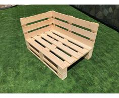 CHAISLONGE Sofa PALETS Lijado Y Cepillado - Medida 120cm X 80cm -Interior/Exterior Nuevo-Natural Sillon PALETS