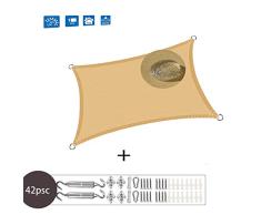 XXJF Vela De Sombra De Sombra Toldo UV Solar Protección Vela Solar En Poliéster Resistente A para Jardín Patio Piscinas Exteriores Jardín (Color : Sand, tamaño : 3.5x6.5m)