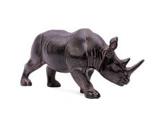 13.5 Gran Animal Staute de rinoceronte de metal Escultura Figura decorativa de acabado antiguo