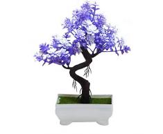 YUYDYU Plantas Artificiales de árboles de Fortuna Plantas de plástico en macetas Planta simulada Bonsai para balcón Casa Oficina Restaurante Mesa Centros de Mesa Decoración de alféizar