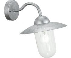 Eglo 88489 Milton - Lámpara de pared para exterior (acero galvanizado y cristal transparente, bombilla E27 de 60 W no incluida, grado de protección IP44, altura 31 cm, alcance 31 cm)