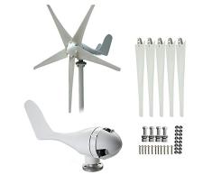 400W DC 24V Aerogenerador Turbina de viento Generador de turbina eólica con 5 aspas de rotor + controlador de carga